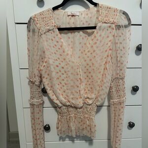 Polka Dot Sheer Blouse